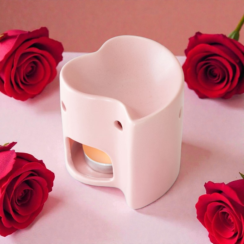 Brûle-parfum Petit cœur rose