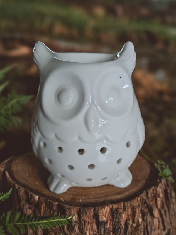 Brûle-parfum Hibou blanc