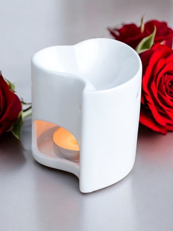 Brûle-parfum Petit Cœur blanc