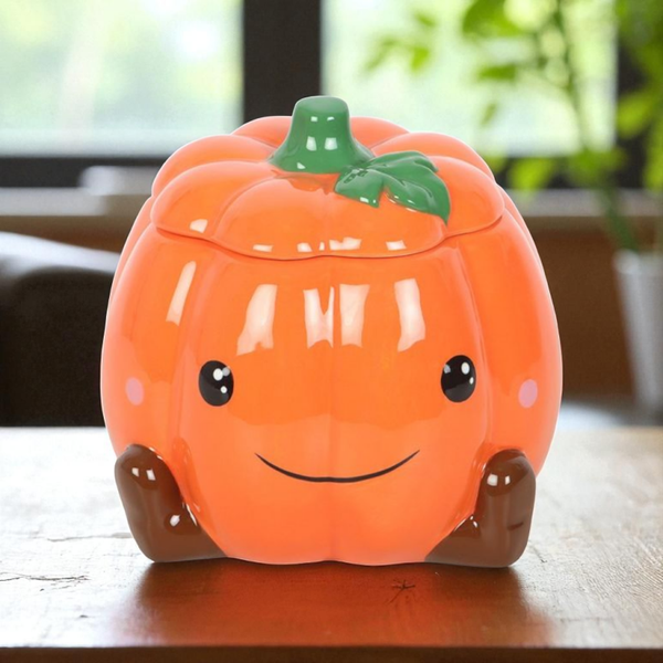 Brûle-parfum citrouille souriante
