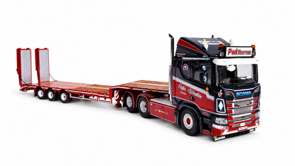 WSI SCANIA R FLAT ROOF SLEEPER CAB 6x2 TAG AXLE+SEMI LOWLOADER 3 AXLE + RAMPS