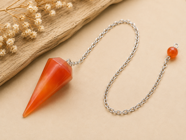 🧡 Pendule Conique en Cornaline – 3,5 cm