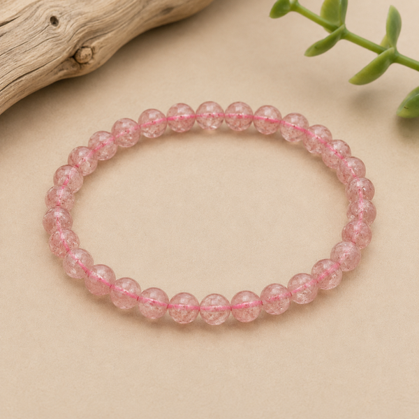 Bracelet Quartz fraise 💎La Douceur du Cœur