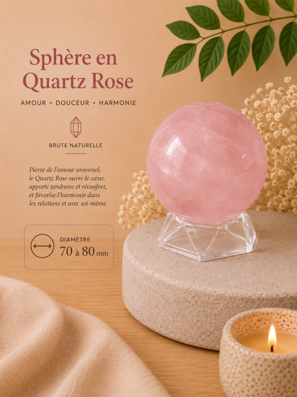 Quartz rose, sphère