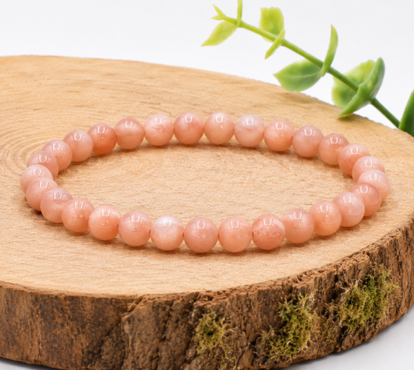 Bracelet Pierre de lune rosé 💎 La déesse de la joie