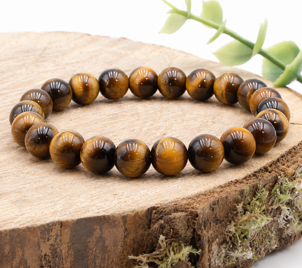 Bracelet Oeil de tigre 💎 Le bouclier doré