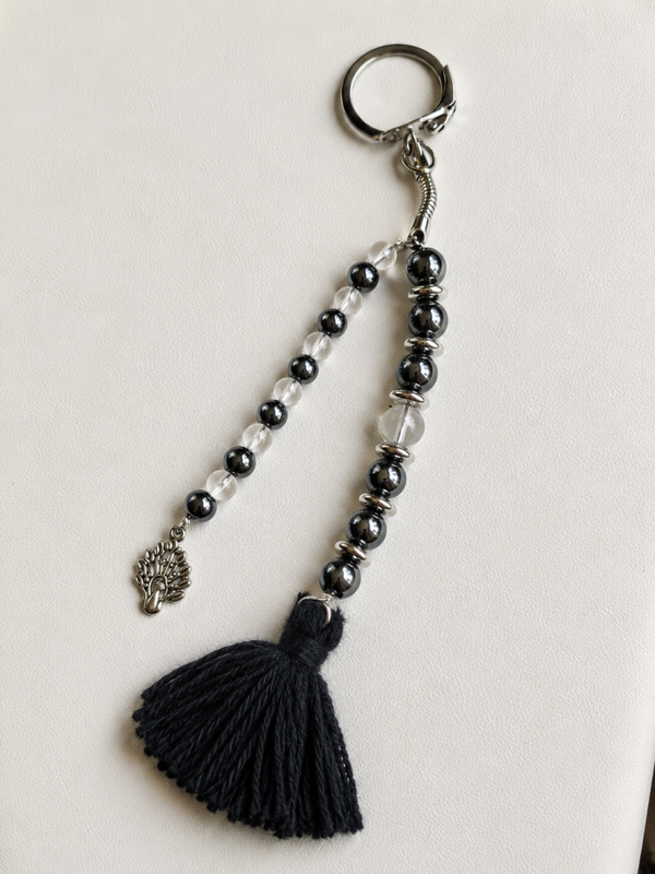 🔑 Porte-clés en Hématite – Ancrage & Protection