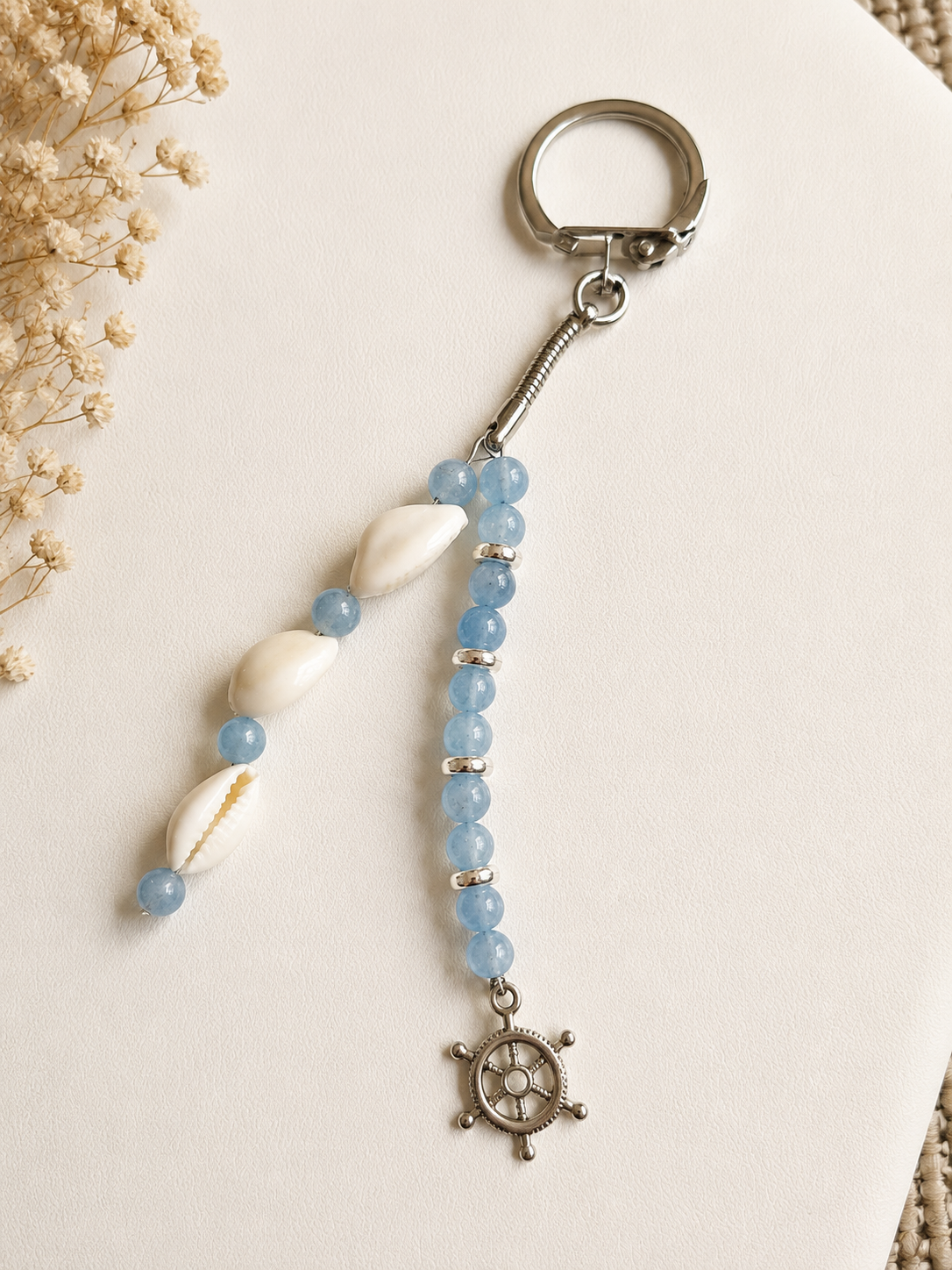 🔑 Porte-clés Aigue-Marine – Apaisement & Communication
