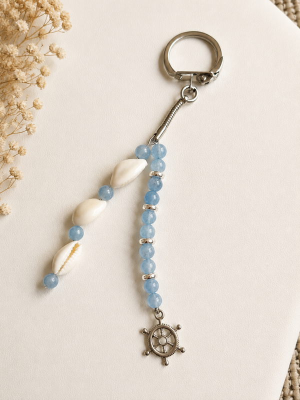 🔑 Porte-clés Aigue-Marine – Apaisement & Communication