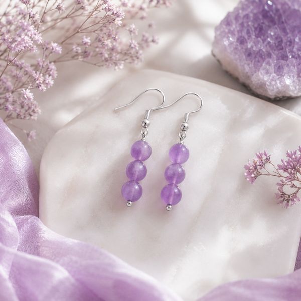 Boucle d'oreille Améthyste