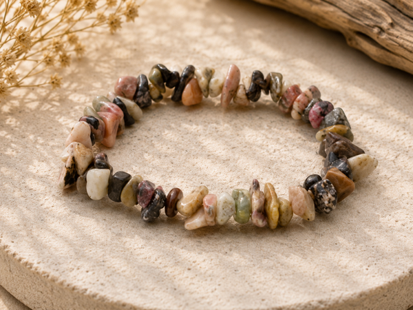 Bracelet Rhodonite, baroque