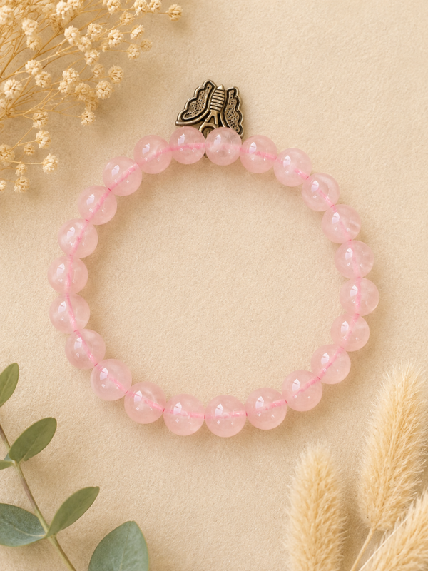 💗 Bracelet Enfant – Quartz Rose • Douceur & Réconfort