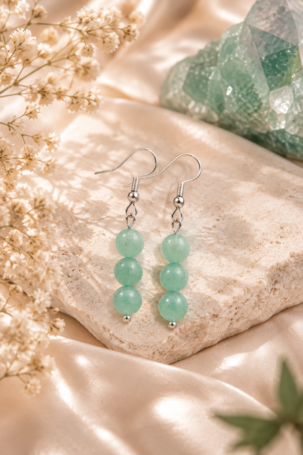Boucle d'oreille Aventurine Verte