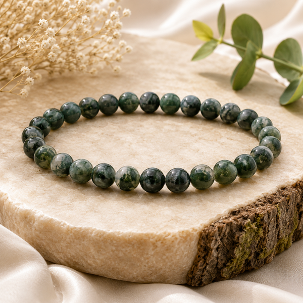 Bracelet Agate Mousse 💎La Messagère de la Nature