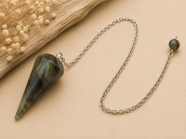 🩵 Pendule Conique en Labradorite – 3,5 cm
