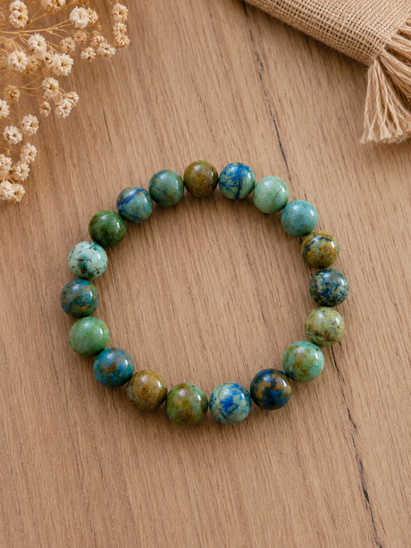 Bracelet Azurite-Malachite 💎  La Pierre de Transformation et d’Éveil