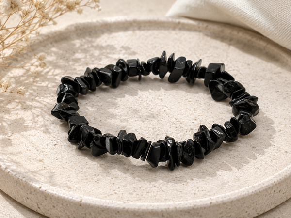 Bracelet Obsidienne noire, baroque