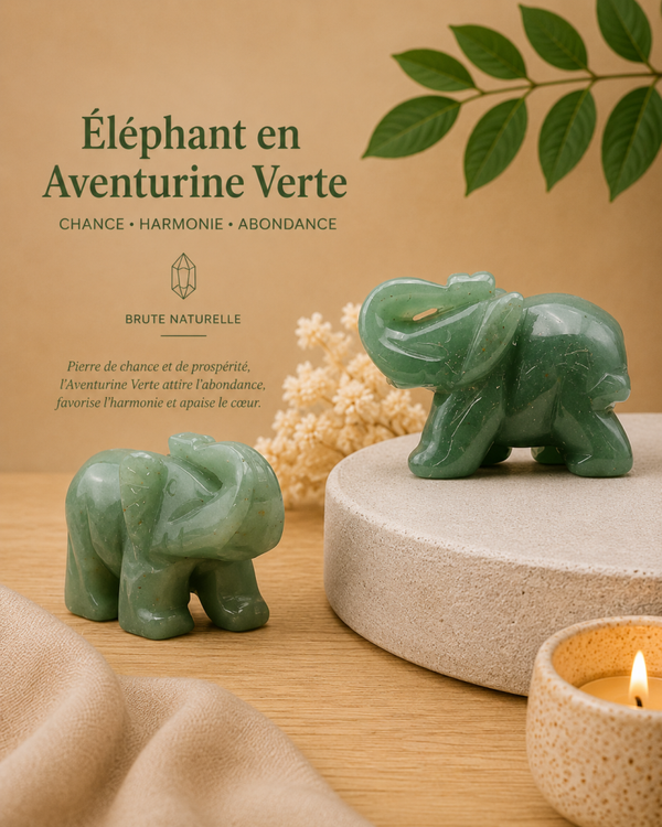 Aventurine Verte, éléphant