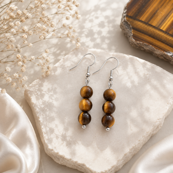 Boucle d'oreille Oeil de tigre