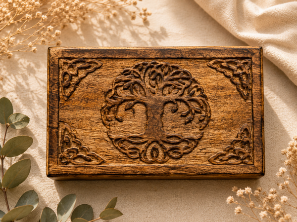 🌳 Coffret en Bois – Arbre de Vie • 20 cm