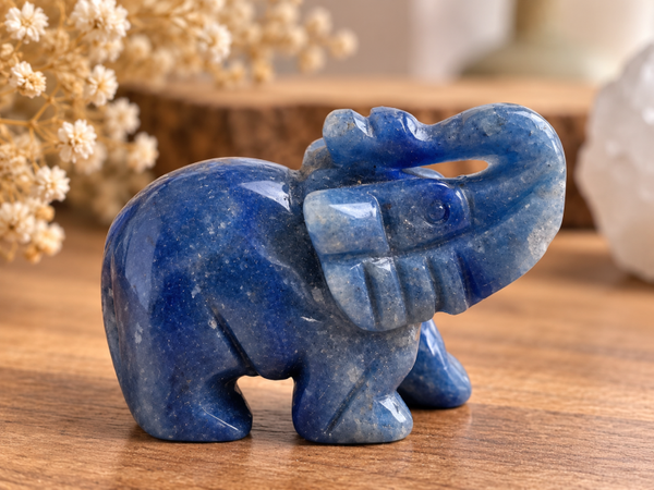 Aventurine bleue, éléphant