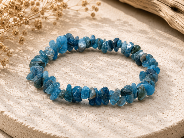 Bracelet Apatite bleue, baroque