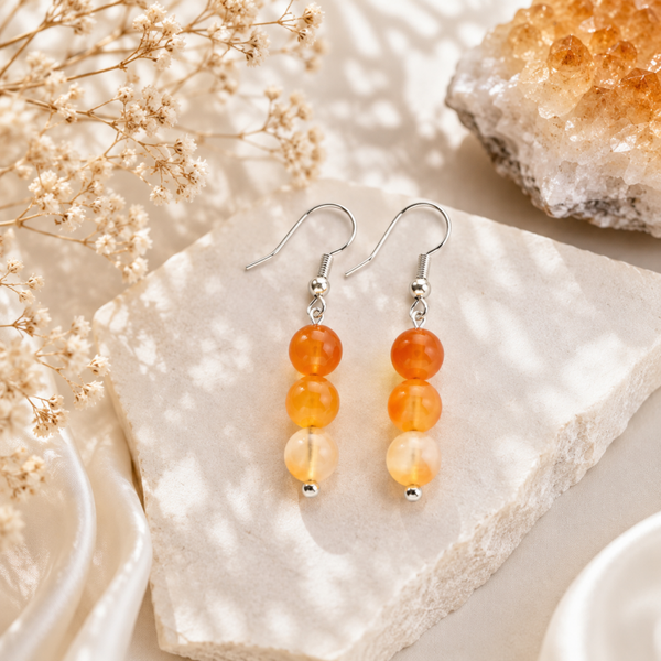 Boucle d'oreille Cornaline