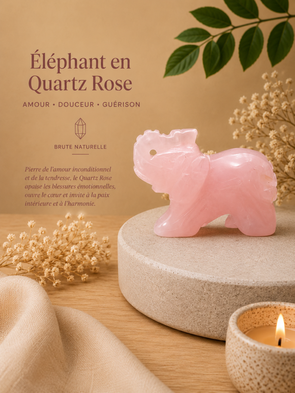 Quartz Rose, éléphant
