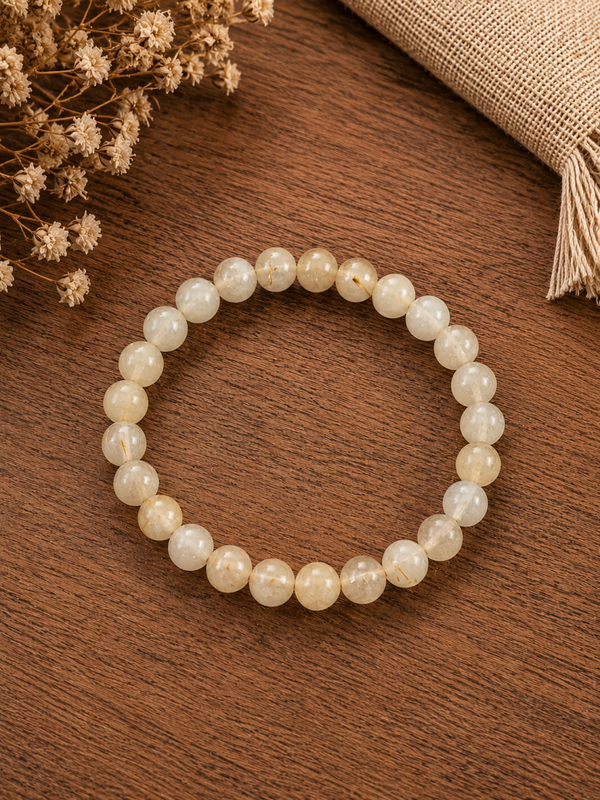 Bracelet  Quartz Rutile 💎 La Pierre de Lumière et de Manifestation