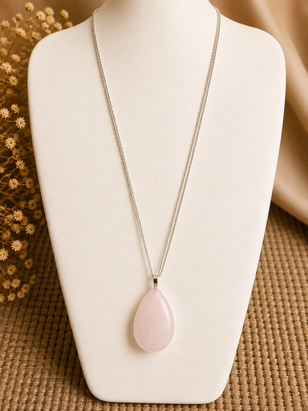 Quartz rose, goutte plate