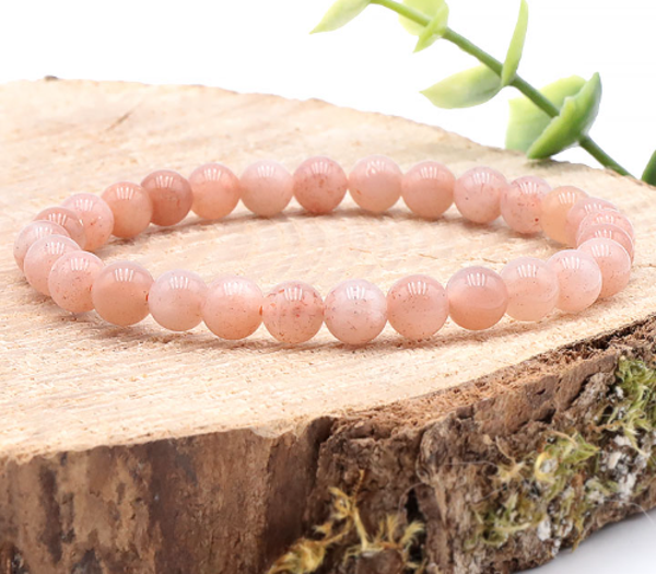 Bracelet Pierre de lune rosé