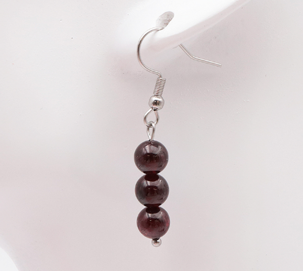 Boucle d'oreilles Grenat Rouge