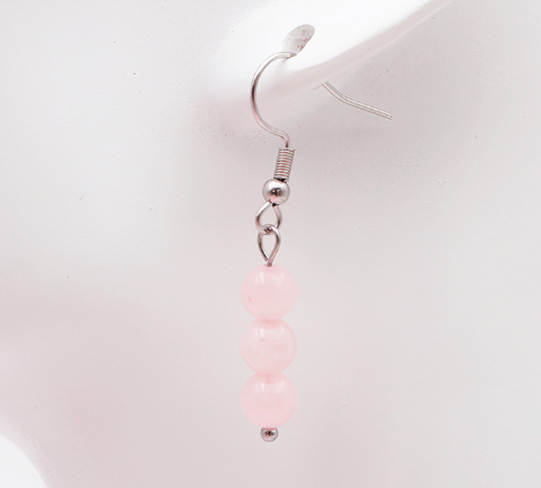 Boucle d'oreilles Quartz rose