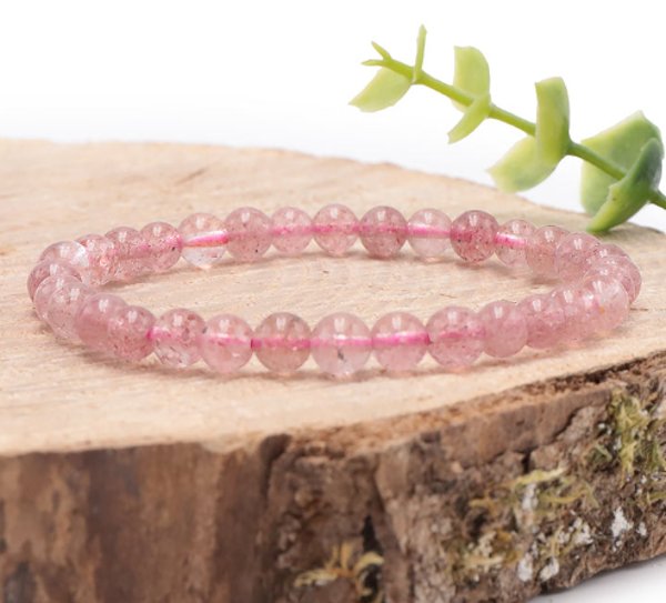 Bracelet Quartz fraise (hématoïde)
