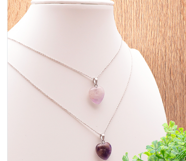 Collier Améthyste, coeur