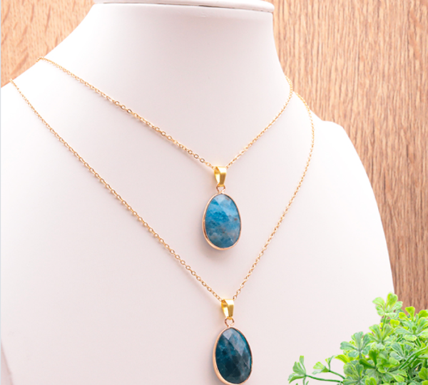 Collier Apatite bleue