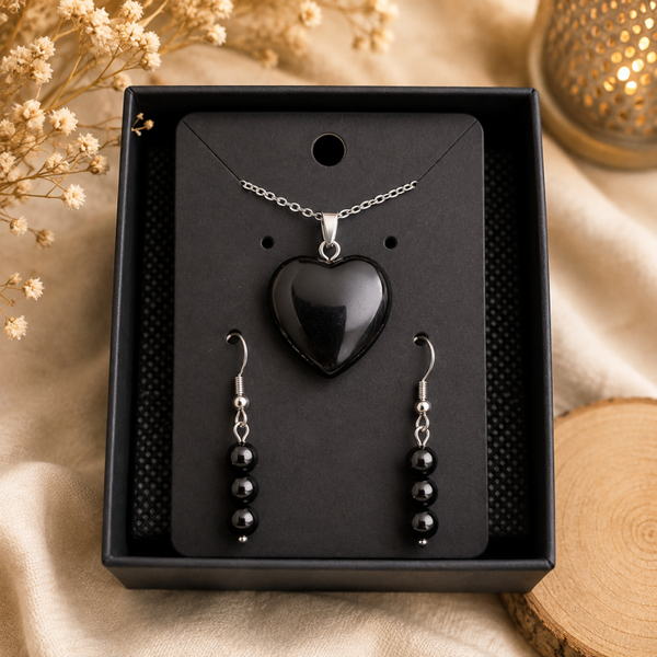 Parure Obsidienne noire
