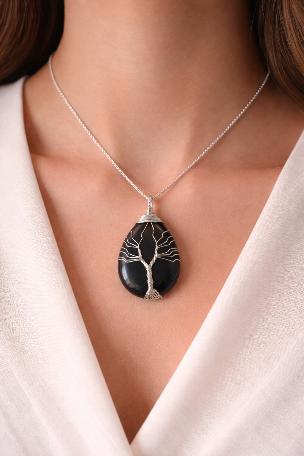 Collier Arbre de vie Onyx