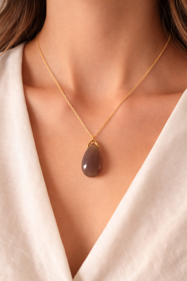 Collier goutte Agate Botswana
