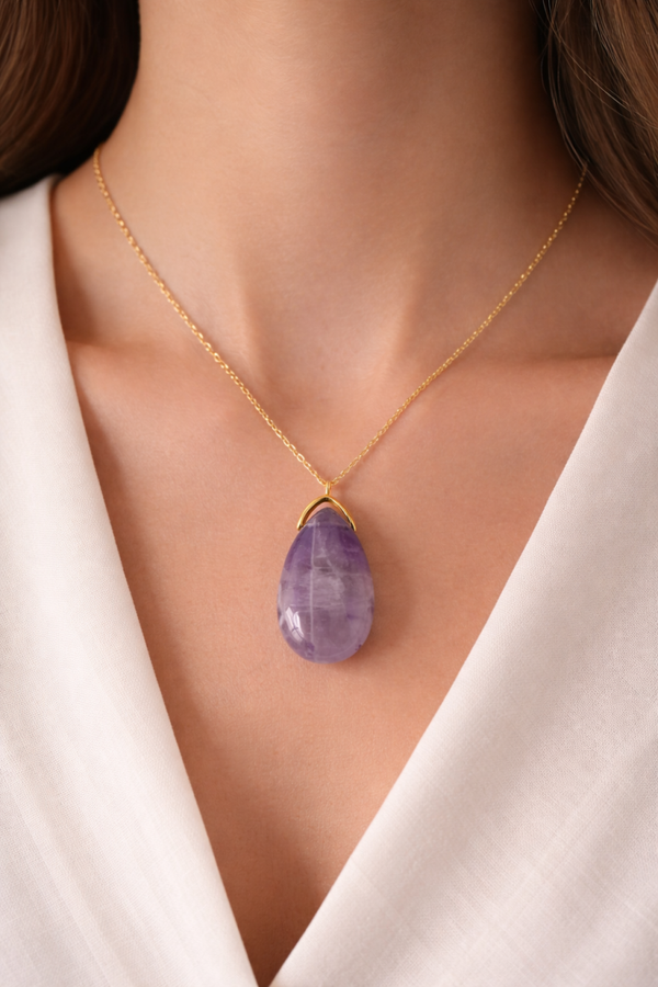 Collier goutte Améthyste