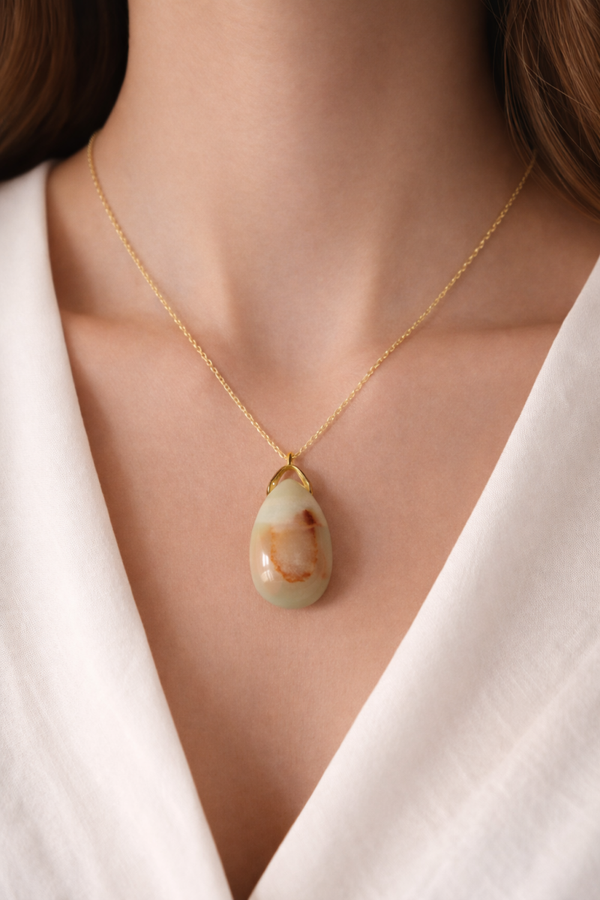 Collier goutte Amazonite
