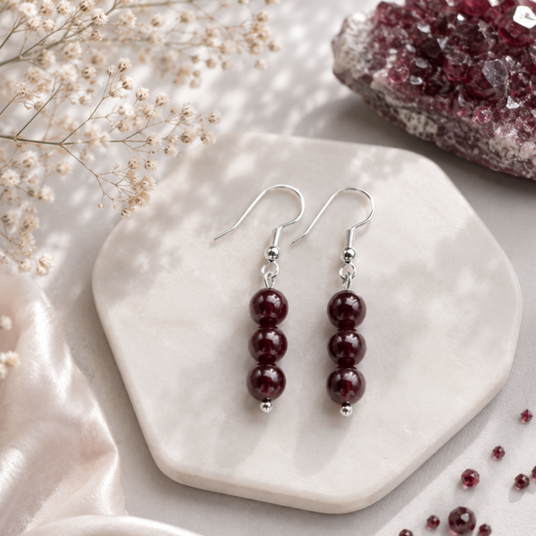 Boucle d'oreille Grenat Almandin