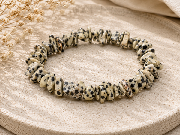 Bracelet Jaspe dalmatien, baroque