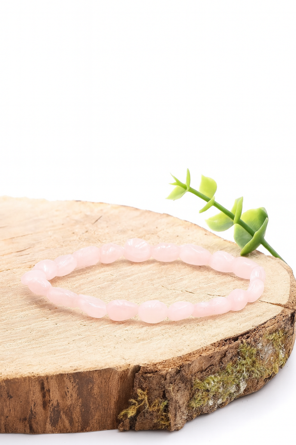 Bracelet Quartz rose pierre roulées