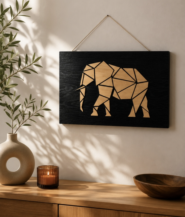 Cadre éléphant 45 x 30 cm