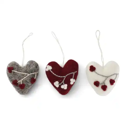 Hartjes (hanger) - set van 3