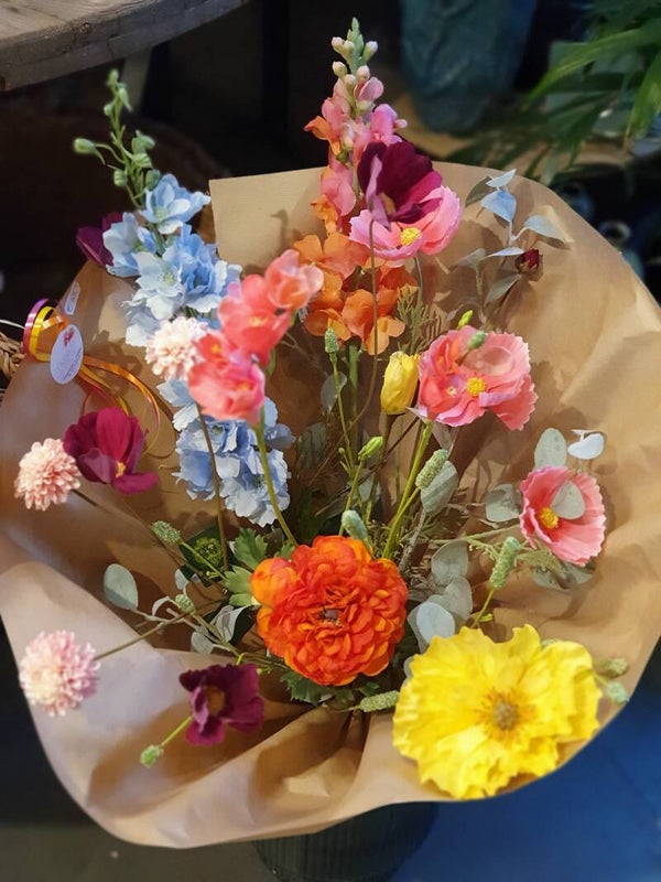 Zijde boeket 'Royal colourful'