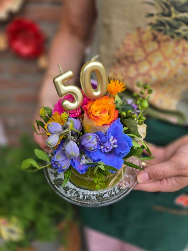 Bloementaart Sarah of Abraham - 50 jaar