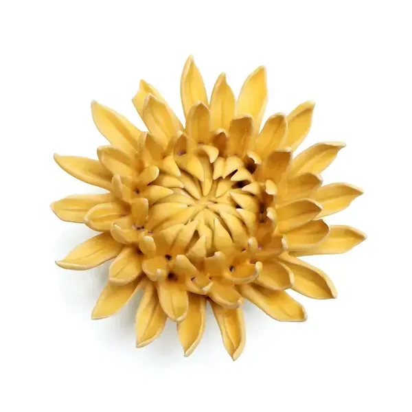 Keramieken Bloem - Chrysant - Geel