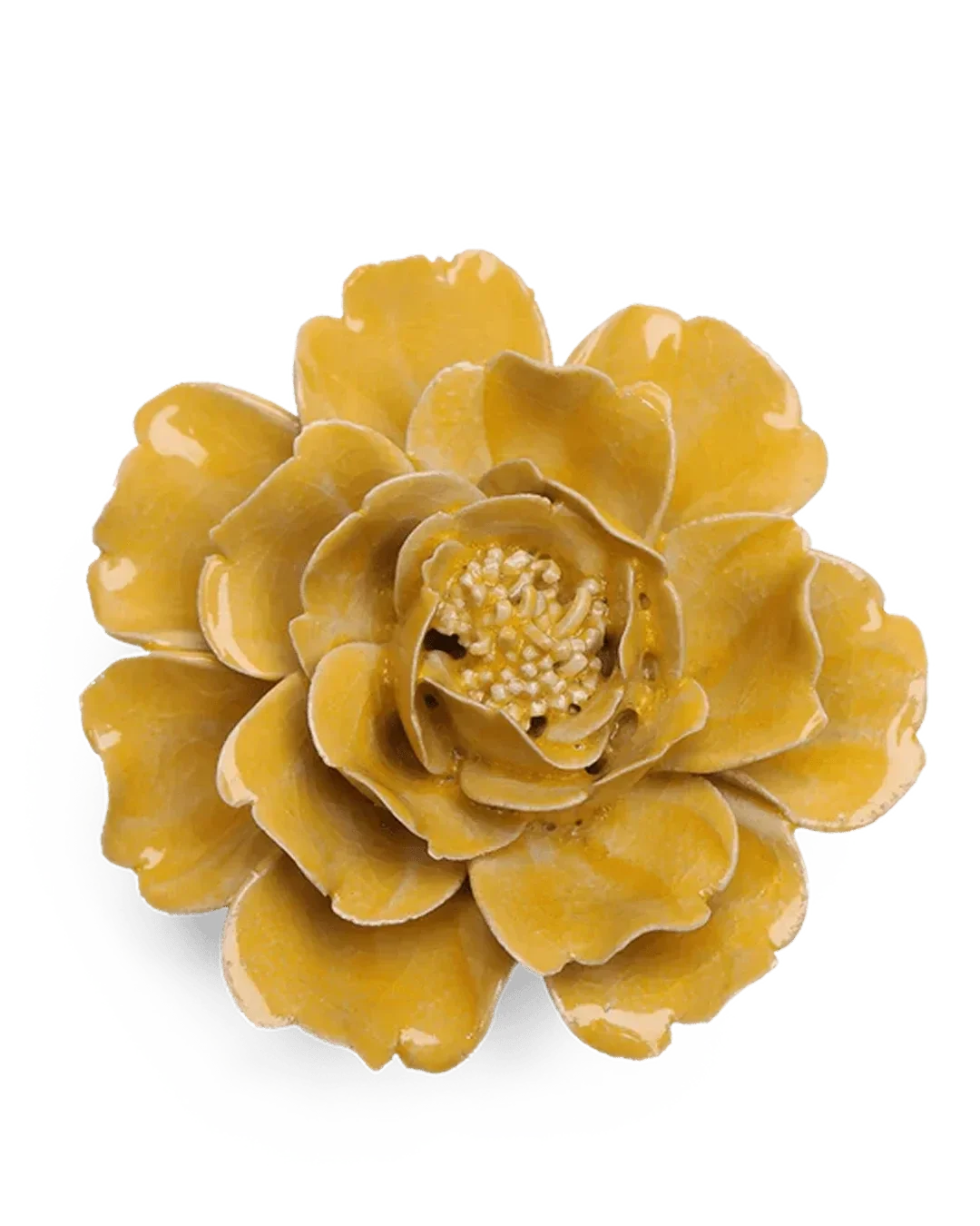 Keramieken Bloem - Roos - Geel